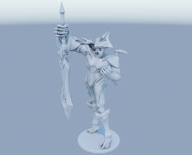 Aatrox 3D-printed League of Legends champion figure. Decorate your gaming setup or home with your favorite League of Legends champion! Choose between the unpainted version, perfect for you to paint yourself, or the hand-painted version by a professional painter. Order your figure today!