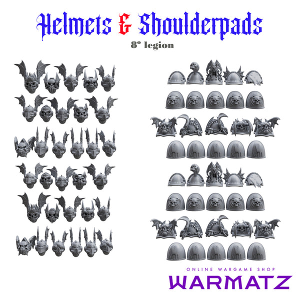 Helmets & Shoulderpads Pack for uncustom armies: 8th Legion NL