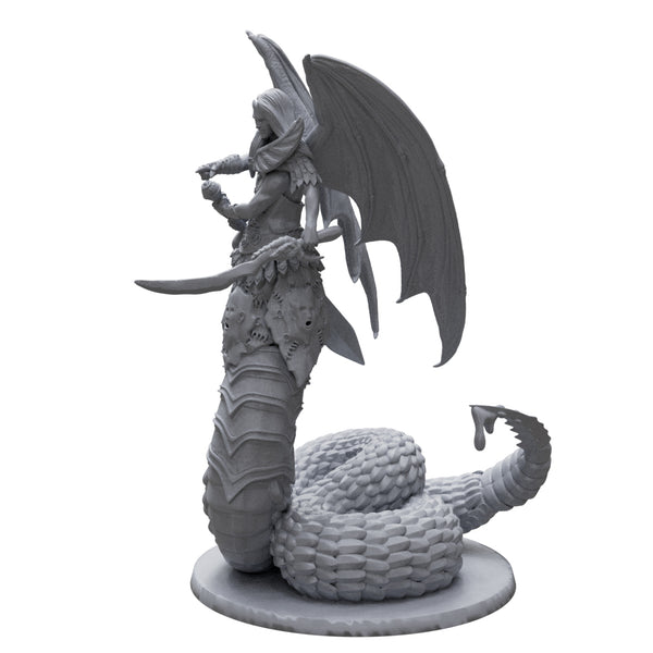 Custom miniature serpentine demon from hell of lust 3d printed, oficial game scale