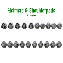 Helmets & Shoulderpads Pack for uncustom armies: 1st Legion D.A