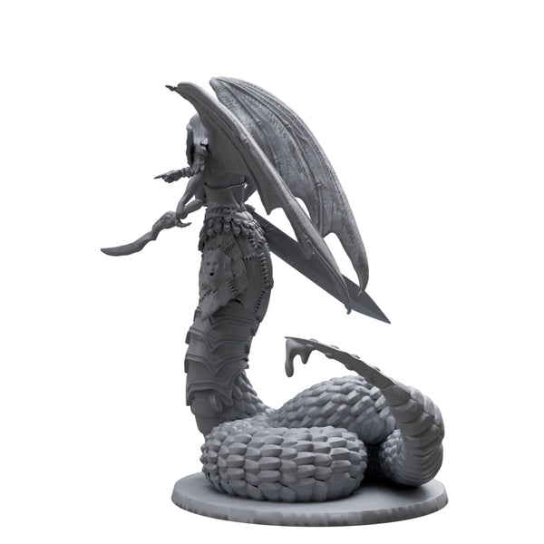 Custom miniature serpentine demon from hell of lust 3d printed, oficial game scale