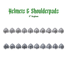 Helmets & Shoulderpads Pack for uncustom armies: 1st Legion D.A