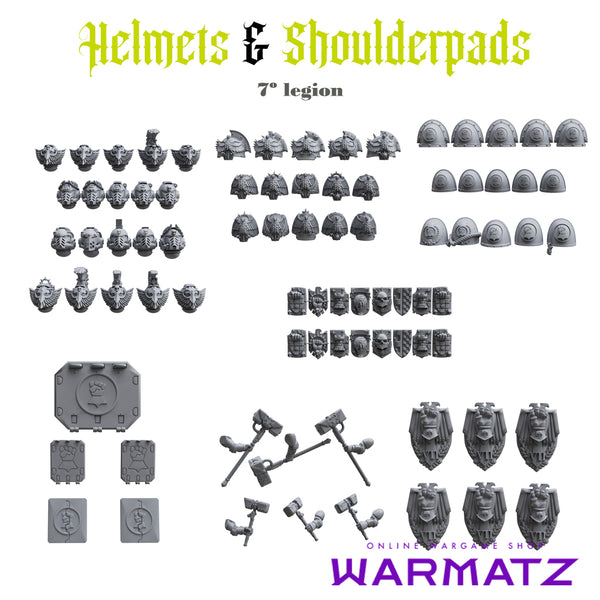 Helmets & Shoulderpads Pack for uncustom armies: 7th Legion IF