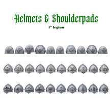 Helmets & Shoulderpads Pack for uncustom armies: 1st Legion D.A