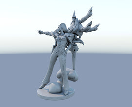 Renata Glasc 3D-printed League of Legends champion figure. Decorate your gaming setup or home with your favorite League of Legends champion! Choose between the unpainted version, perfect for you to paint yourself, or the hand-painted version by a professional painter. Order your figure today!