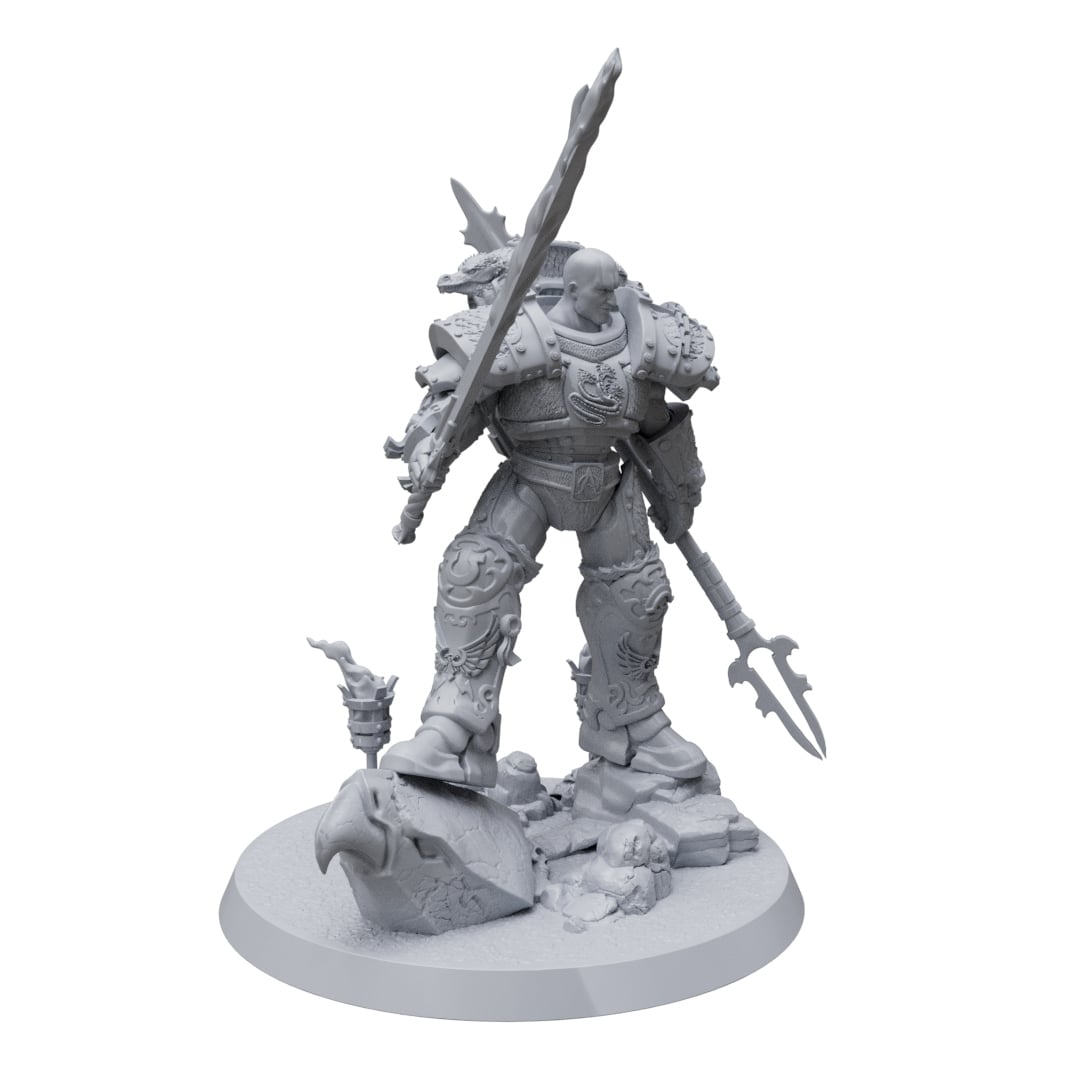 Alpharius Primarch of alpha legion chaos spacemarines warhammer 40k miniature 3D
