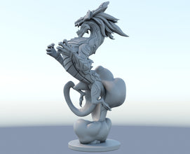 Aurelion Sol 3D-printed League of Legends champion figure. Decorate your gaming setup or home with your favorite League of Legends champion! Choose between the unpainted version, perfect for you to paint yourself, or the hand-painted version by a professional painter. Order your figure today!