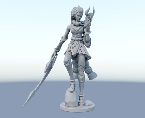 Blood Moon Diana 3D-printed League of Legends champion figure. Decorate your gaming setup or home with your favorite League of Legends champion! Choose between the unpainted version, perfect for you to paint yourself, or the hand-painted version by a professional painter. Order your figure today!