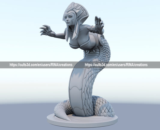 Cassiopeia 3D-printed League of Legends champion figure. Decorate your gaming setup or home with your favorite League of Legends champion! Choose between the unpainted version, perfect for you to paint yourself, or the hand-painted version by a professional painter. Order your figure today!