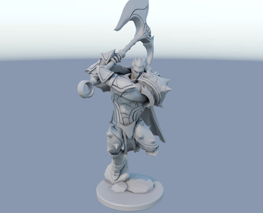Darius 3D-printed League of Legends champion figure. Decorate your gaming setup or home with your favorite League of Legends champion! Choose between the unpainted version, perfect for you to paint yourself, or the hand-painted version by a professional painter. Order your figure today!