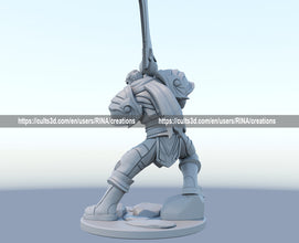 Garen 3D-printed League of Legends champion figure. Decorate your gaming setup or home with your favorite League of Legends champion! Choose between the unpainted version, perfect for you to paint yourself, or the hand-painted version by a professional painter. Order your figure today!