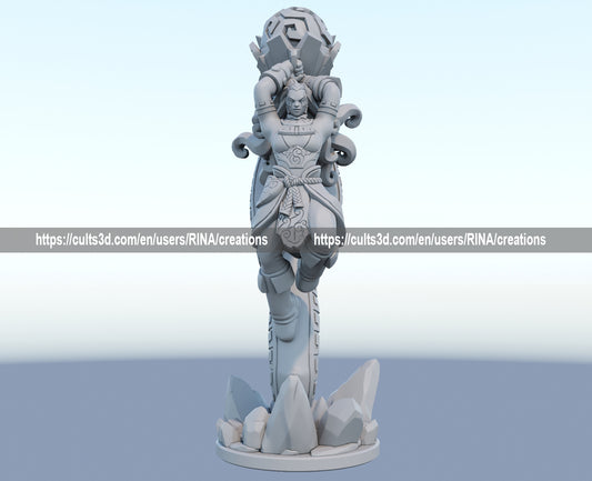 Illaoi 3D-printed League of Legends champion figure. Decorate your gaming setup or home with your favorite League of Legends champion! Choose between the unpainted version, perfect for you to paint yourself, or the hand-painted version by a professional painter. Order your figure today!