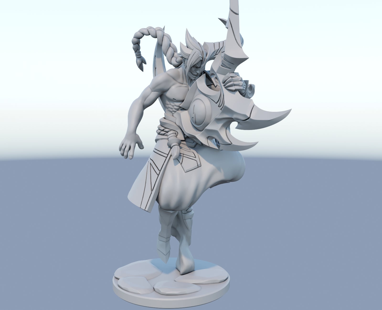 Kayn 3D-printed League of Legends champion figure. Decorate your gaming setup or home with your favorite League of Legends champion! Choose between the unpainted version, perfect for you to paint yourself, or the hand-painted version by a professional painter. Order your figure today!