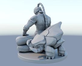 Lee Sin 3D-printed League of Legends champion figure. Decorate your gaming setup or home with your favorite League of Legends champion! Choose between the unpainted version, perfect for you to paint yourself, or the hand-painted version by a professional painter. Order your figure today!