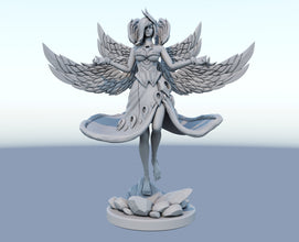 Morgana 3D-printed League of Legends champion figure. Decorate your gaming setup or home with your favorite League of Legends champion! Choose between the unpainted version, perfect for you to paint yourself, or the hand-painted version by a professional painter. Order your figure today!