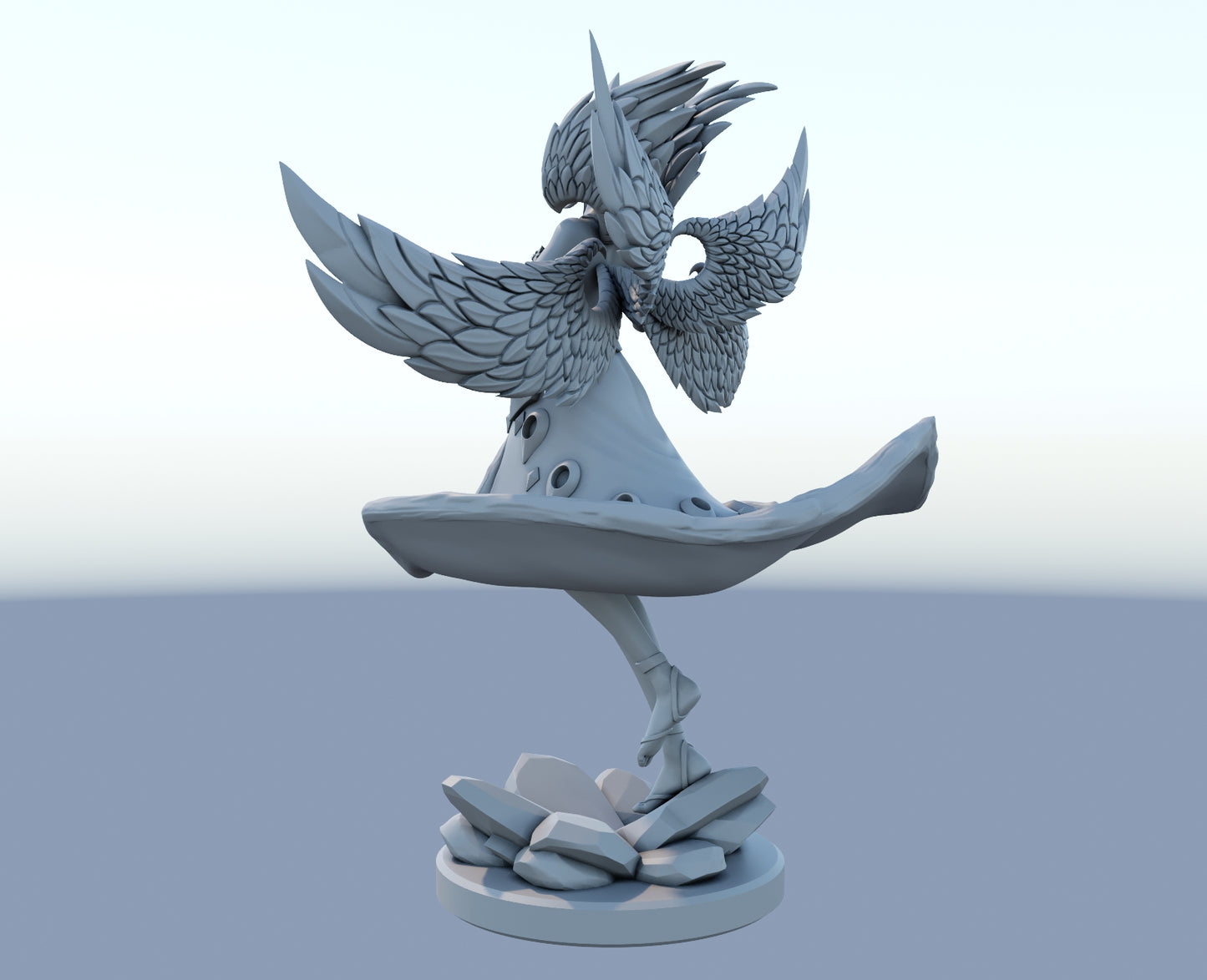 Morgana 3D-printed League of Legends champion figure. Decorate your gaming setup or home with your favorite League of Legends champion! Choose between the unpainted version, perfect for you to paint yourself, or the hand-painted version by a professional painter. Order your figure today!