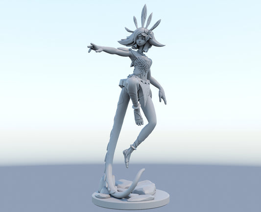 Neeko 3D-printed League of Legends champion figure. Decorate your gaming setup or home with your favorite League of Legends champion! Choose between the unpainted version, perfect for you to paint yourself, or the hand-painted version by a professional painter. Order your figure today!
