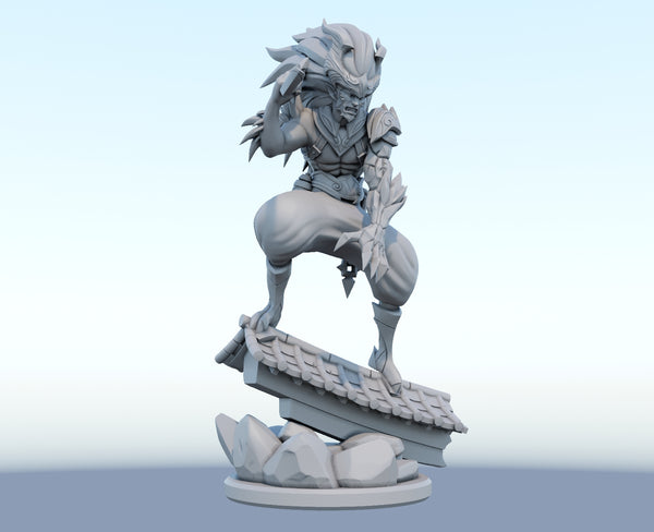 Yasuo Nightbringer 3D-printed League of Legends champion figure. Decorate your gaming setup or home with your favorite League of Legends champion! Choose between the unpainted version, perfect for you to paint yourself, or the hand-painted version by a professional painter. Order your figure today!