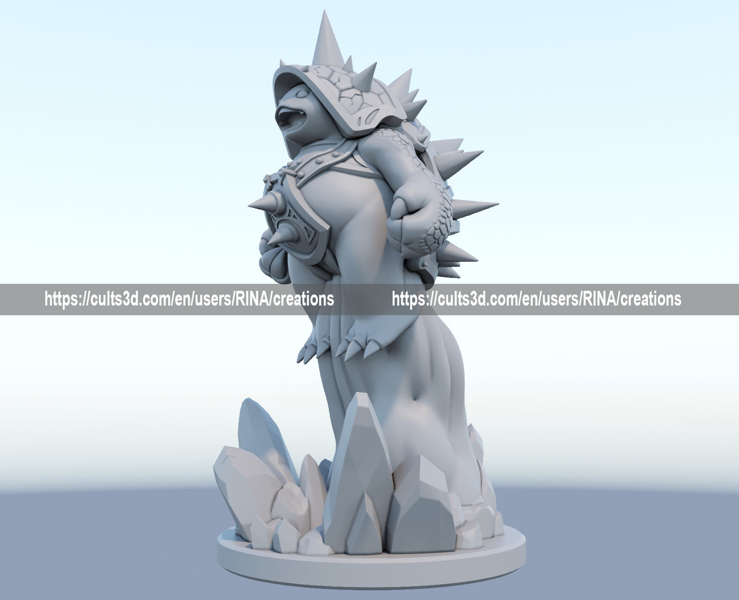 Rammus 3D-printed League of Legends champion figure. Decorate your gaming setup or home with your favorite League of Legends champion! Choose between the unpainted version, perfect for you to paint yourself, or the hand-painted version by a professional painter. Order your figure today!