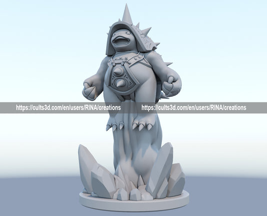 Rammus 3D-printed League of Legends champion figure. Decorate your gaming setup or home with your favorite League of Legends champion! Choose between the unpainted version, perfect for you to paint yourself, or the hand-painted version by a professional painter. Order your figure today!