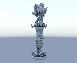 Tristana 3D-printed League of Legends champion figure. Decorate your gaming setup or home with your favorite League of Legends champion! Choose between the unpainted version, perfect for you to paint yourself, or the hand-painted version by a professional painter. Order your figure today!