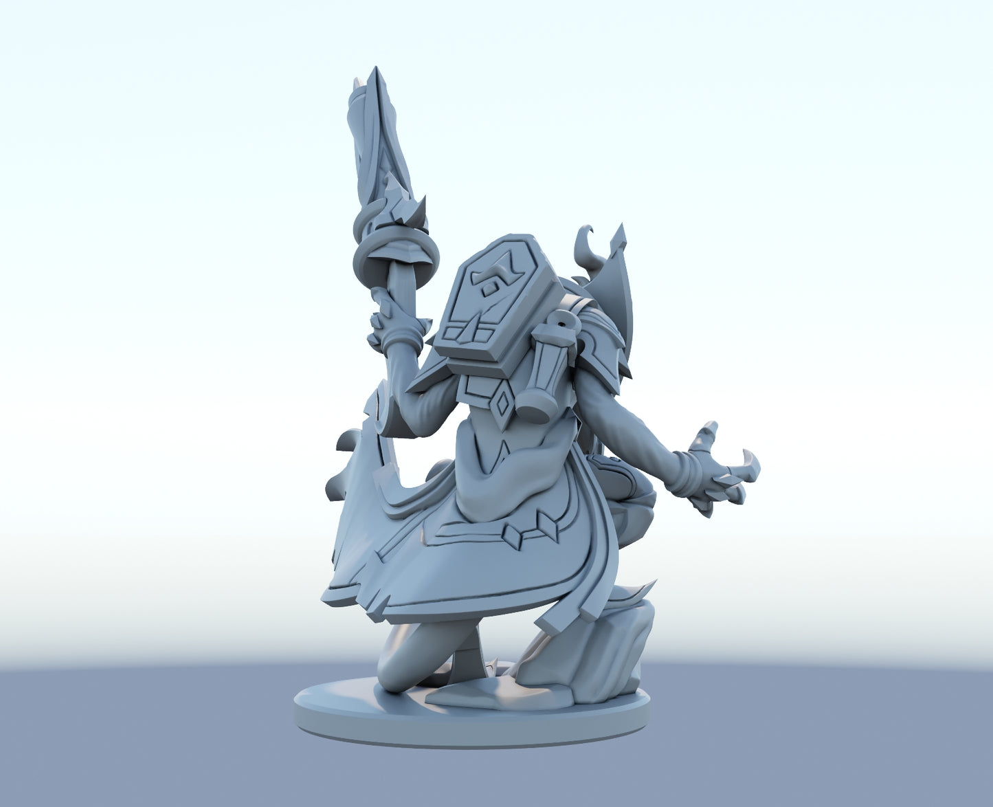 Twitch high noon 3D-printed League of Legends champion figure. Decorate your gaming setup or home with your favorite League of Legends champion! Choose between the unpainted version, perfect for you to paint yourself, or the hand-painted version by a professional painter. Order your figure today!