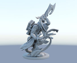 Twitch high noon 3D-printed League of Legends champion figure. Decorate your gaming setup or home with your favorite League of Legends champion! Choose between the unpainted version, perfect for you to paint yourself, or the hand-painted version by a professional painter. Order your figure today!