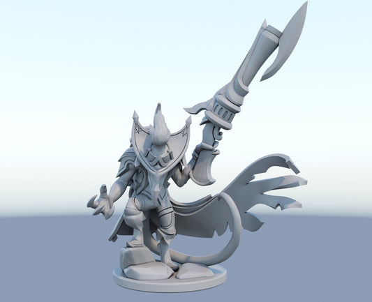 Twitch high noon 3D-printed League of Legends champion figure. Decorate your gaming setup or home with your favorite League of Legends champion! Choose between the unpainted version, perfect for you to paint yourself, or the hand-painted version by a professional painter. Order your figure today!