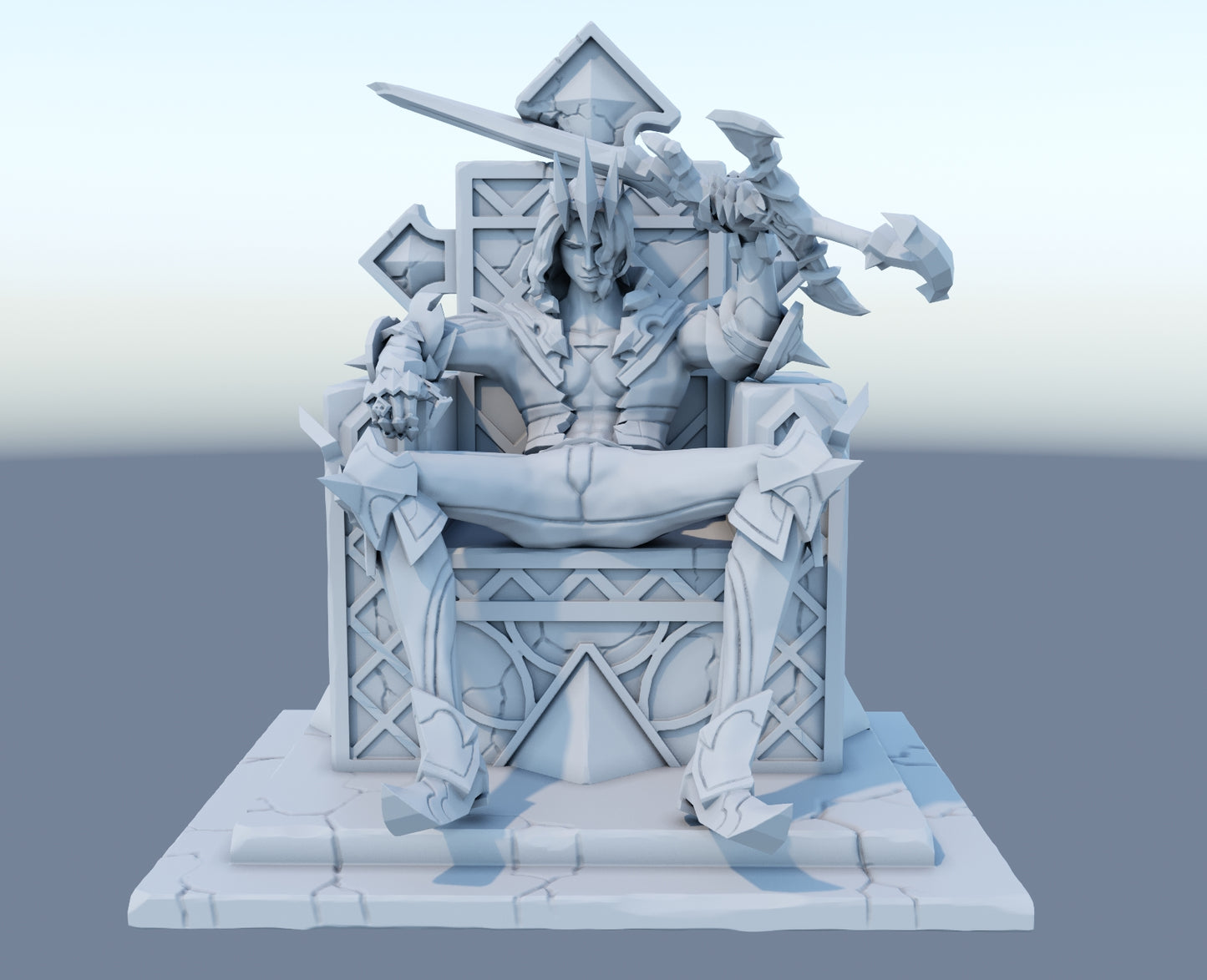 Viego 3D-printed League of Legends champion figure. Decorate your gaming setup or home with your favorite League of Legends champion! Choose between the unpainted version, perfect for you to paint yourself, or the hand-painted version by a professional painter. Order your figure today!