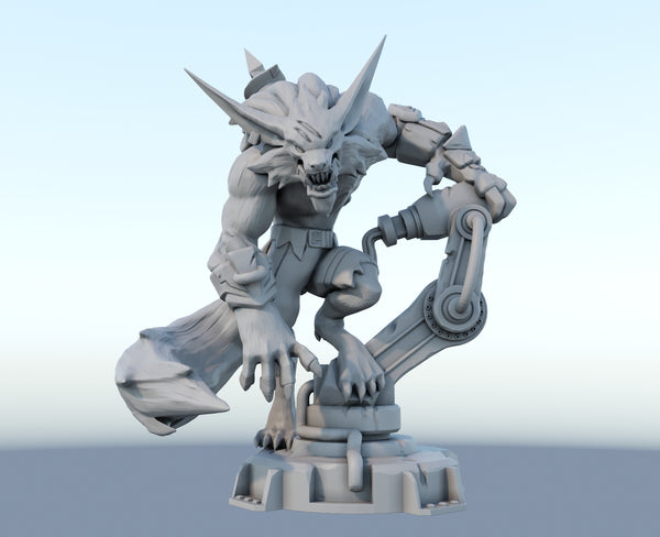 Warwick 3D-printed League of Legends champion figure. Decorate your gaming setup or home with your favorite League of Legends champion! Choose between the unpainted version, perfect for you to paint yourself, or the hand-painted version by a professional painter. Order your figure today!