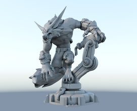 Warwick 3D-printed League of Legends champion figure. Decorate your gaming setup or home with your favorite League of Legends champion! Choose between the unpainted version, perfect for you to paint yourself, or the hand-painted version by a professional painter. Order your figure today!