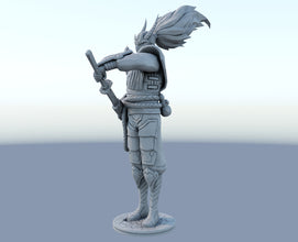 Yasuo Blood Moon 3D-printed League of Legends champion figure. Decorate your gaming setup or home with your favorite League of Legends champion! Choose between the unpainted version, perfect for you to paint yourself, or the hand-painted version by a professional painter. Order your figure today!