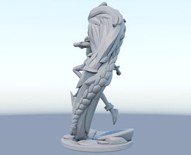 Zoe 3D-printed League of Legends champion figure. Decorate your gaming setup or home with your favorite League of Legends champion! Choose between the unpainted version, perfect for you to paint yourself, or the hand-painted version by a professional painter. Order your figure today!