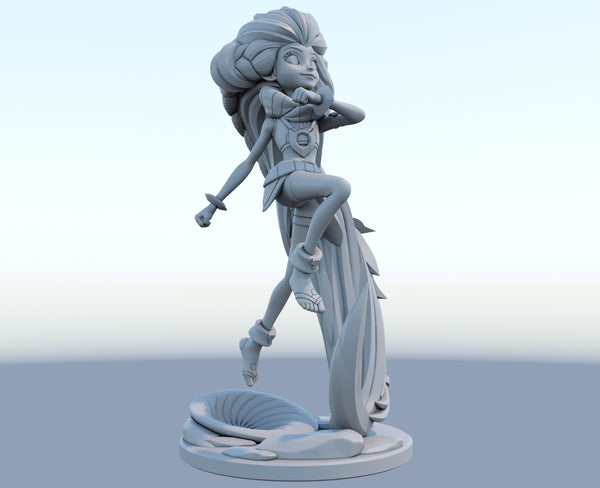 Zoe 3D-printed League of Legends champion figure. Decorate your gaming setup or home with your favorite League of Legends champion! Choose between the unpainted version, perfect for you to paint yourself, or the hand-painted version by a professional painter. Order your figure today!